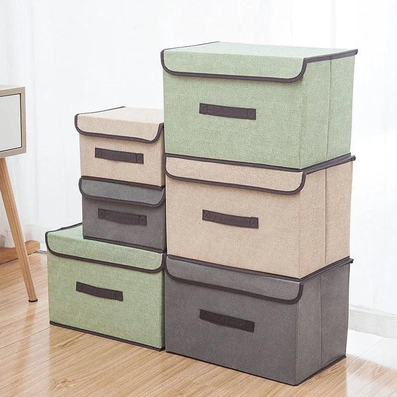 Cube de boîte de rangement 🧣 pliable non tissé 👕 avec couvercle 2 pièces