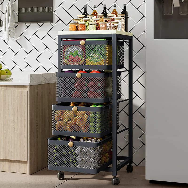 panier de rangement avec Couvercles en Bois