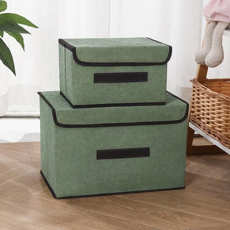 Cube de boîte de rangement 🧣 pliable non tissé 👕 avec couvercle 2 pièces