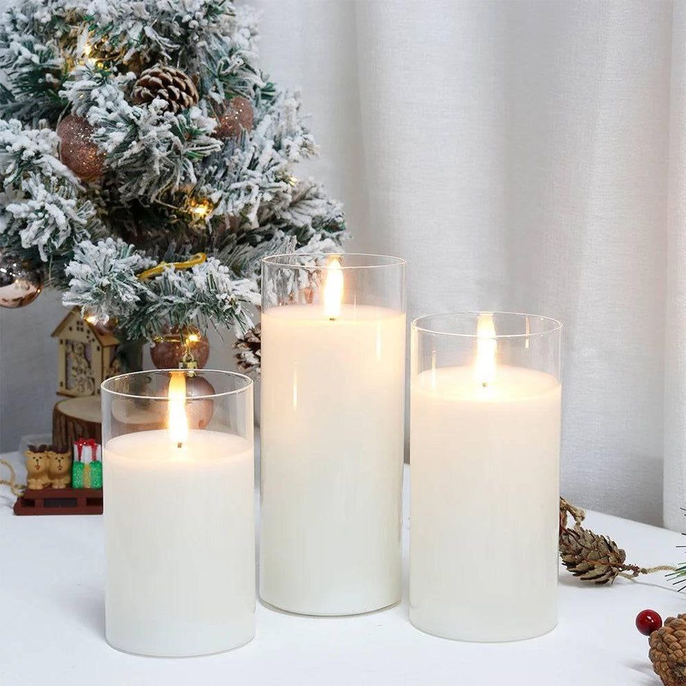Bougies en Verre LED 3 pièces
