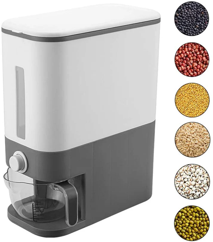 Grand conteneur - 12 kg  - à grains étanche de riz et de croquettes