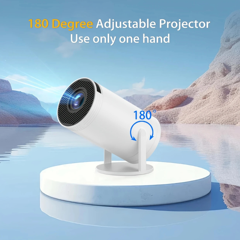 MP100 WIFI Android 12.0 Projecteur HD Rotatif à 180°