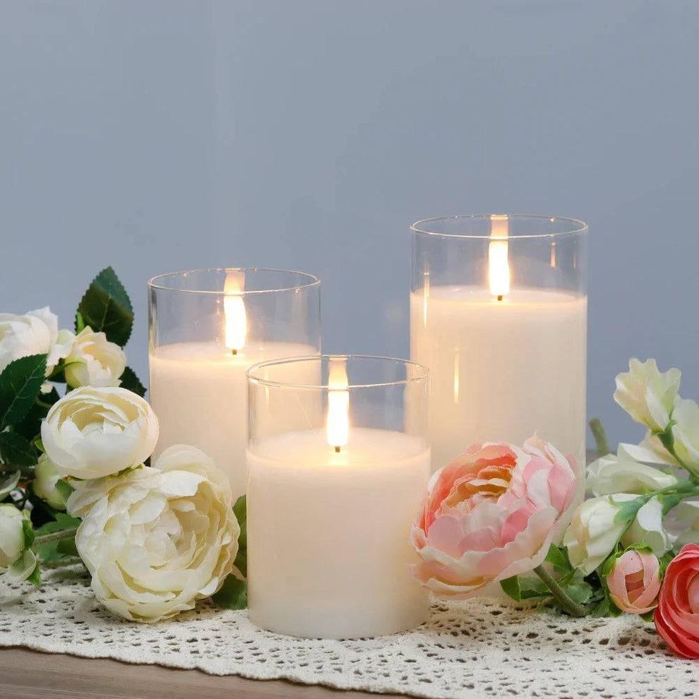 Bougies en Verre LED 3 pièces