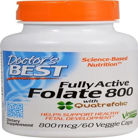 Doctor's Best, Folate entièrement actif 800, 800 µg, 60 capsules végétariennes