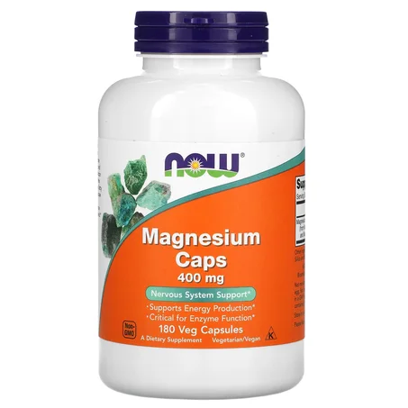 NOW Foods, Capsules de magnésium, 400 mg, 180 capsules végétariennes