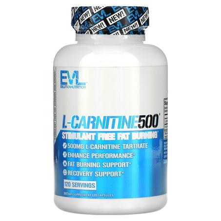 L-CARNITINE 500, STIMULANT FREE FAT BURNING, 120 CAPSULES