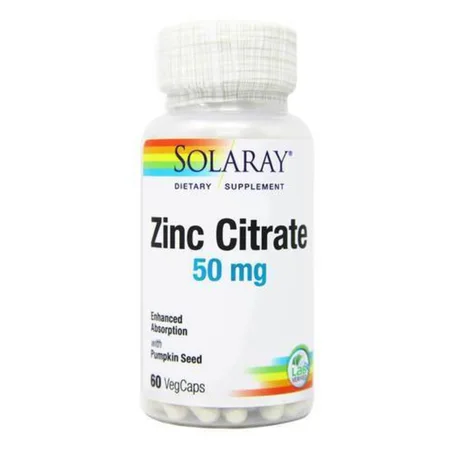 Solaray BioCitrate Zinc 50 mg - 60 Capsules Végétales