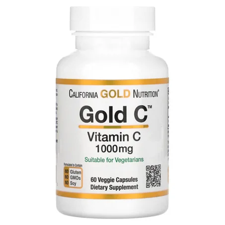California Gold Nutrition, Gold C, USP Grade Vitamin C, 1 000 mg, 60 gélules végétales