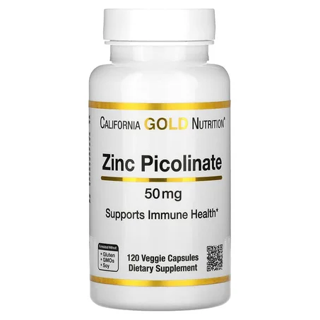 California Gold Nutrition, Picolinate de zinc, 50 mg, 120 gélules végétales
