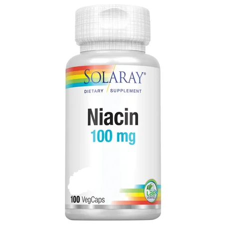 Solaray, Niacine, 100 mg, 100 VegCaps
