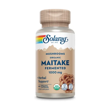 Solaray, Champignons maitake fermentés biologiques, 1000 mg, 60 capsules