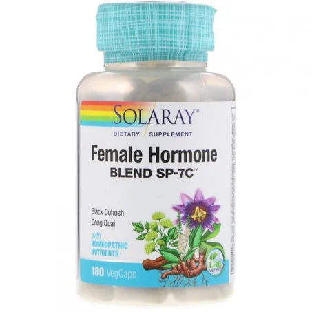 Solaray, Mélange d'hormones féminines SP-7C, 180 capsules végétariennes