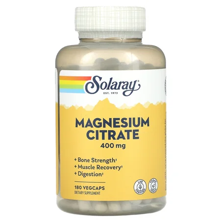 Solaray, Citrate de magnésium, 180 vegcaps