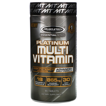 Muscletech, Série Indispensables, Multivitamines platine, 90 Comprimés