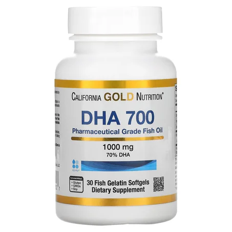 California Gold Nutrition, Huile de poisson DHA 700, Qualité pharmaceutique, 1000 mg, 30 capsules à enveloppe molle à base de gélatine de poisson