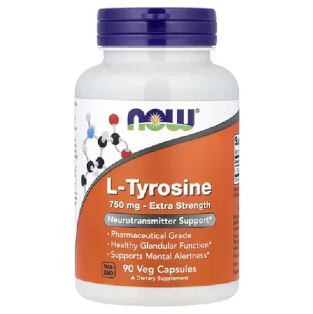 NOW Foods, L-Tyrosine, 750 mg, 90 Veg Capsules