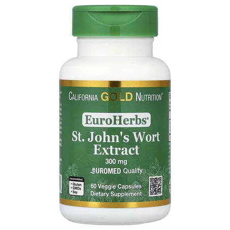 California Gold Nutrition, EuroHerbs™, Extrait de millepertuis, Qualité Euromed, 300 mg, 60 gélules végétales