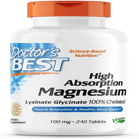 Doctor's Best, Magnésium 100 % chélaté à haute absorption avec Albion Minerals, 100 mg, 240 comprimés