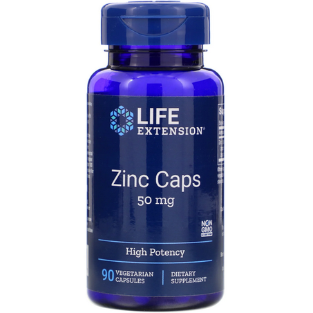 Life Extension, zinc 50 mg, forte puissance, 90 gélules végétales