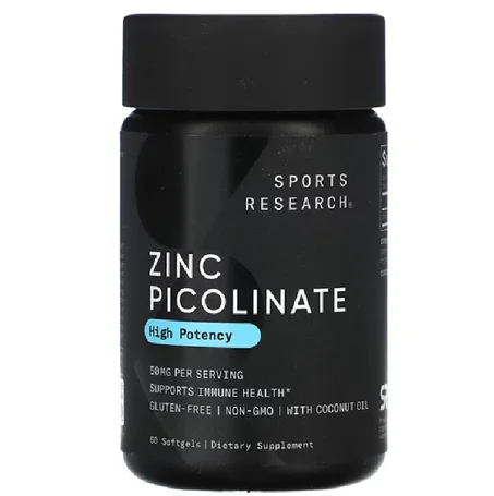 Sports Research, Zinc Picolinate, High Potency , 50 mg, 60 Softgels