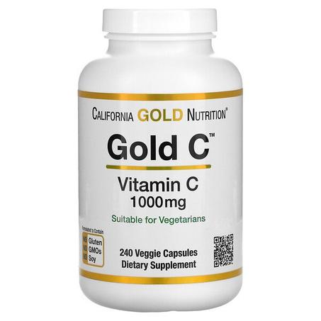California Gold Nutrition, Gold C, Vitamin C, 1,000 mg, 240 Veggie Capsules