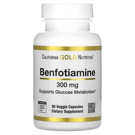 California Gold Nutrition, Benfotiamine, 300 mg, 90 capsules végétales