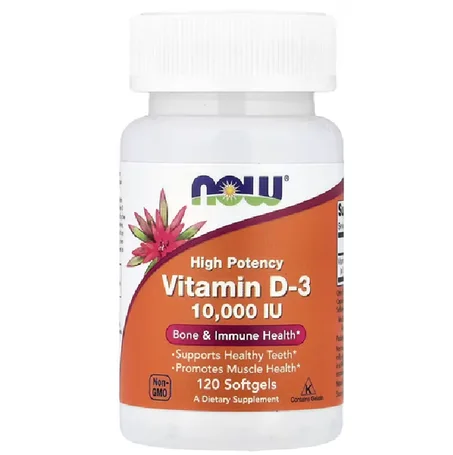 NOW Foods, Vitamin D-3, High Potency , 10,000 IU, 120 Softgels