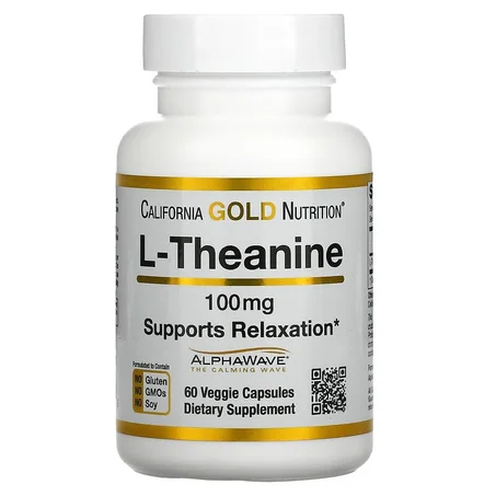 California Gold Nutrition, L-théanine, contenant AlphaWave, 100 mg, 60 capsules végétariennes