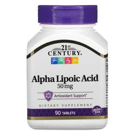 21e siècle, acide alpha-lipoïque, 50 mg, 90 comprimés