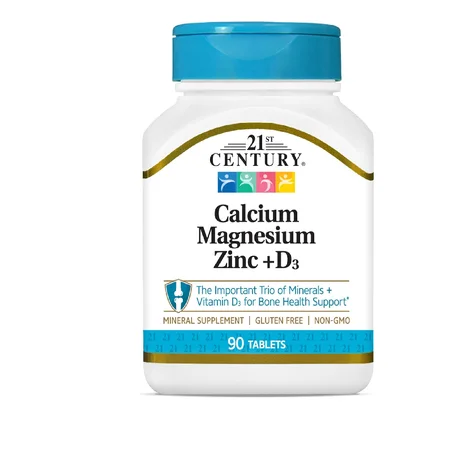 21st century, calcium, magnesium, zinc, d3, 90 tablets