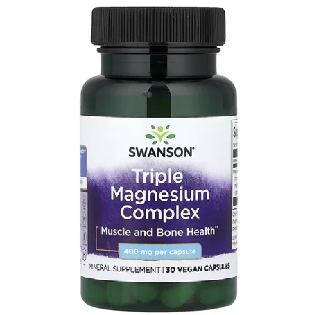 Swanson, Triple Magnesium Complex, 400 mg, 30 Vegan Capsules