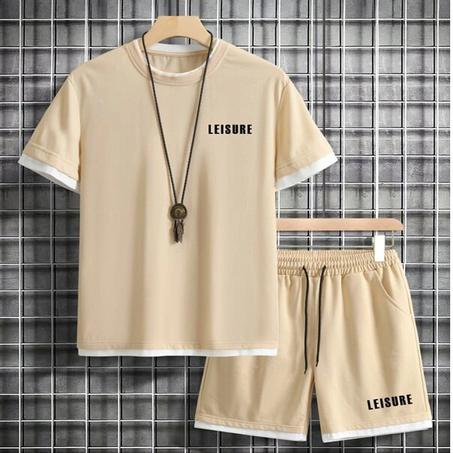 LEISURE   T-Shirt & Drawstring Shorts