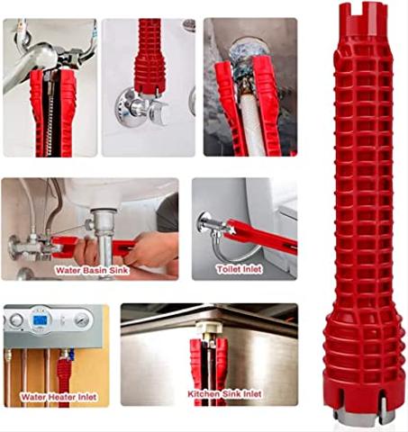 أداة تثبيت الحنفية والمغسلة 8 في 1 من NICESERVER ، أداة سباكة متعددة الأغراض متعددة الوظائف للإصلاح ، أدوات يدوية لوعاء المرحاض