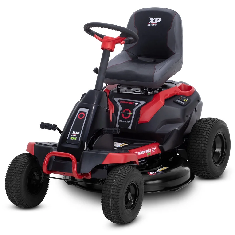 Troy Bilt XP 30 in. 56-Volt MAX 30 Ah Battery Lithium-Ion Electric Drive Cordless Riding Lawn Tractor with Mulch Kit Included