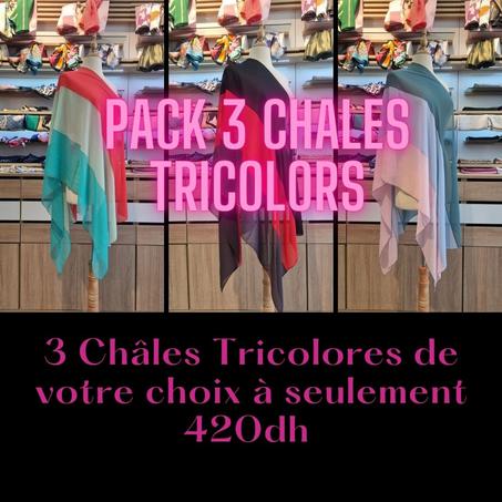 Pack de 3 Châles Tricolores