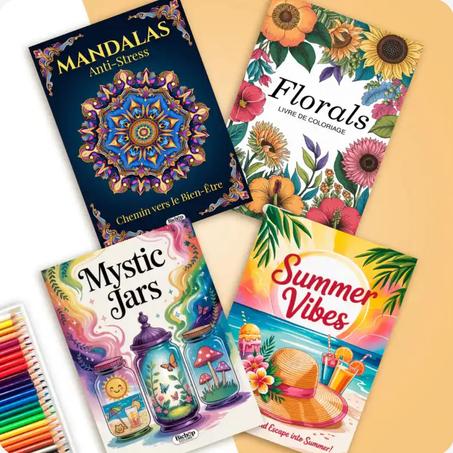 كتاب تلوين للكبار + 18 قلم تلوين احترافي