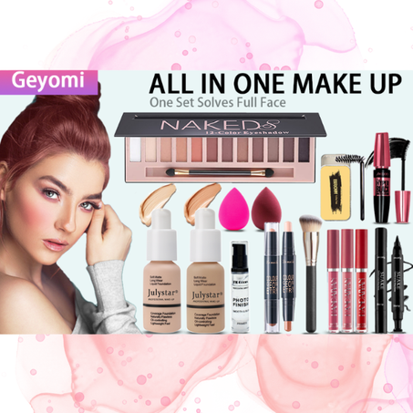 مجموعة مكياج الكل في واحد للنساء،
