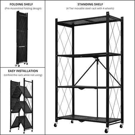 رف معدني للتخزين من 4 طبقات