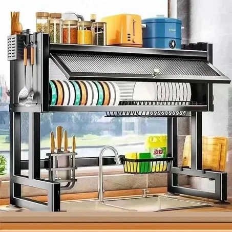 منظّم الصحون الأصلي لتنظيم وتجفيف الأواني