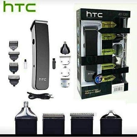Htc 5 in 1 Tondeuse AT-1201 Multifonctions rechargeable Rasoir à barbe et cheveux