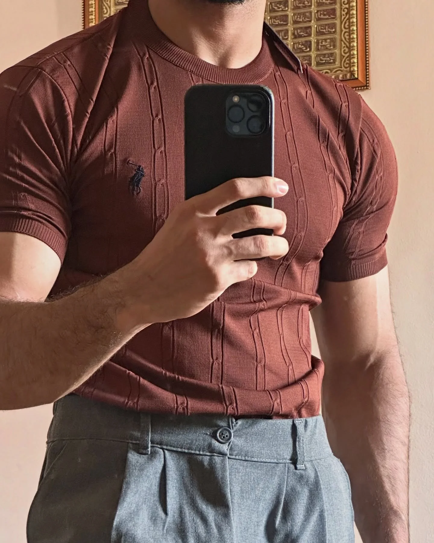 تيشيرت بولو رجالي فاخر بياقة دائرية صيفي مريح (Slim Fit)