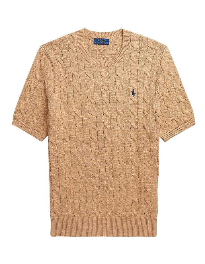 تيشيرت Polo Ralph Lauren محبوك Cable Knit — قصة كلاسيكية بأكمام قصيرة | 100% قطن تركي