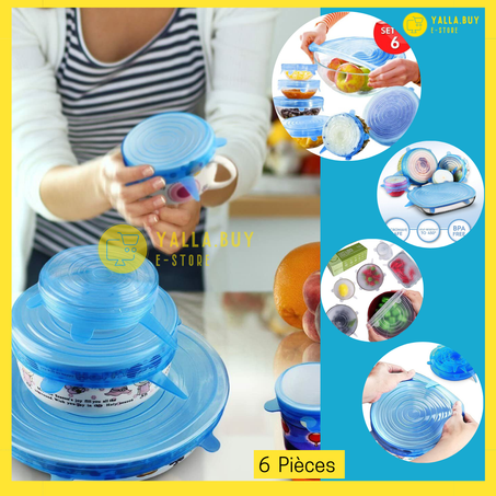 silicone stretch lids 6 pieces