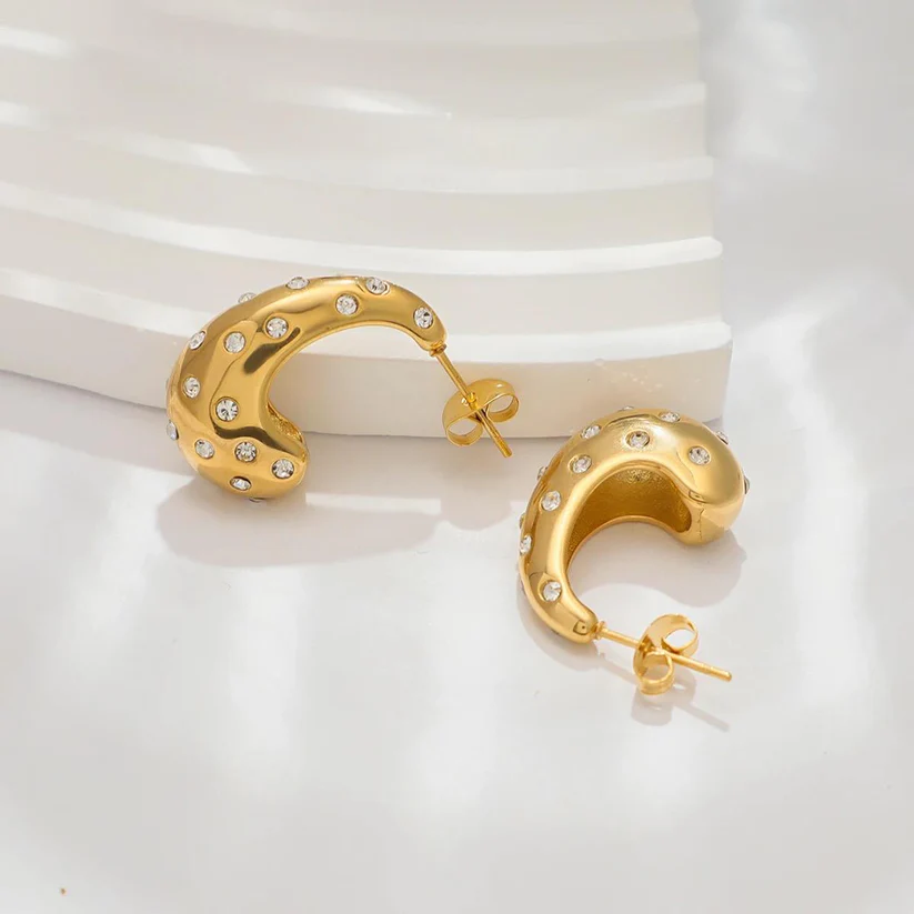 Golden Hoop Earrings | VV-24-GSE-0117
