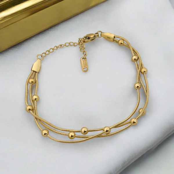 Engraved Golden Gleam Bracelet | VV-24-GSB-0030