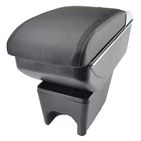 مسند الذراع مزدوج الطبقات من الجلد الأسود