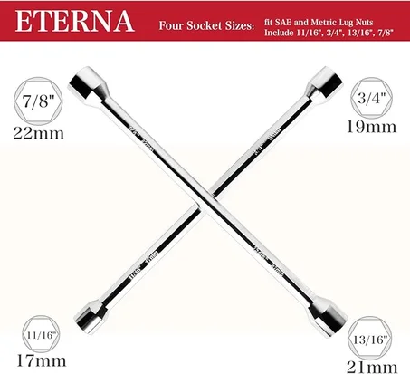مفتاح تثبيت عجلة السيارة ذات 4 اتجاهات