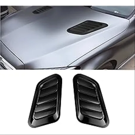 ستيكر لاصق لفتحات تهوية غطاء حيز المحرك للسيارة، قطعتان من فتحات تهوية غطاء حيز المحرك العالمي لغطاء حيز المحرك وغطاء لمدخل الهواء