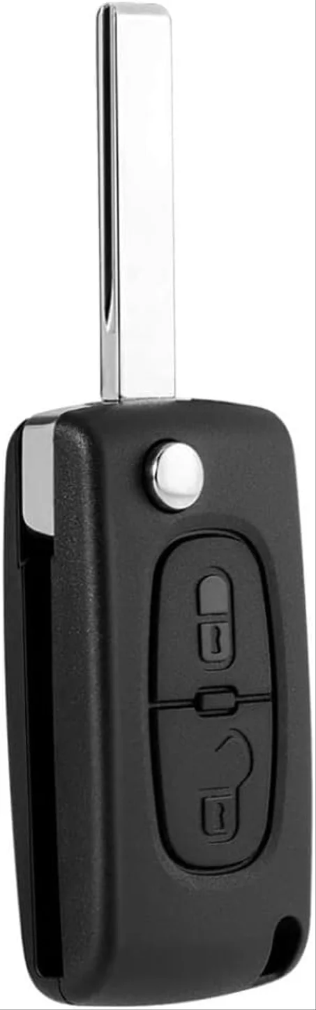 غلاف مفتاح سيارة   مزود بزرين وغطاء مفتاح سيارة عن بعد قابل للطي و بديل قابل للطي بدون مفتاح Pugeot 207 307 308 CE0536
