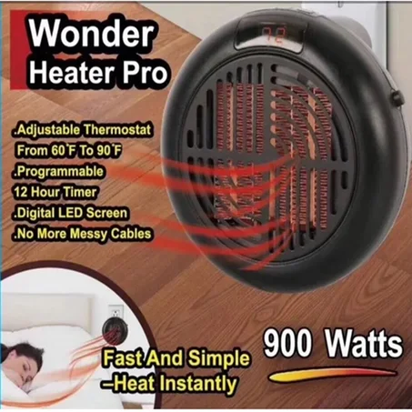 سخان محمول بمنفذ الحائط بقدرة 900 وات